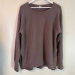 Athleta Coaster Luxe Recover Sweatshirt Womens Large Purple Taupe Pullover Photo 1