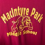Hanes Vintage Y2K MacIntyre Park Middle School Bulldog T-Shirt XL Crew Neck Red Photo 13
