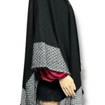 Time and Tru Womens Poncho Sweater Open Front Fringe Hem Black White One Size Size undefined Photo 7