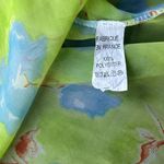 Vintage 90s Hawaiian Green Floral Sheer Button Up Blouse size M made in France Size M Photo 7