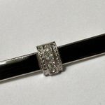 1928 Collection (brand) Silver Tone Rhinestone & Black Enamel Brooch Pin Photo 1