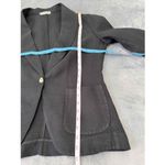None Black Single‎ Button Shawl Lapel Blazer With Patch Pockets Medium Photo 6