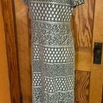 Vtg 90s silver n black Lace maxi dress Photo 6
