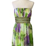 Camille La Vie  Silk Watercolor Strapless Maxi Dress Photo 10