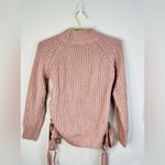 Sweet Rain Women’s Chunky Knit Sweater Side Lace-Up Details Blush Pink Medium Photo 5