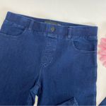 Betabrand Straight Leg Four Pocket Yoga Denim Pull On Jeans: Dark Indigo Blue Photo 5