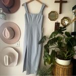 Show Me Your Mumu  Eden Midi Dress‎ Steel Blue Stretch Women’s SIZE SMALL Photo 2