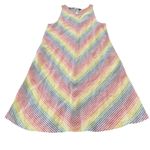 Lands' End  Rainbow‎ Chevron Stripe Linen Sleeveless Shift Dress MEDIUM Pride Photo 4