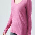 ATM Anthony Thomas Melillo Slub Jersey Long Sleeve V -Neck Tee Pink Gardenia Photo 0