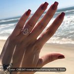 Women Big Rose Gold Crystal Ring Crystal Fashion Jewelry Gift Photo 2