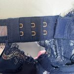 Victoria's Secret Victoria’s Secret XS Floral Lace Lingerie Garter Slip Babydoll Navy Pink Photo 4