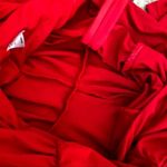 I am gia I.AM.GIA Pant Estella Ruched Front Zipper Stretchy Red Medium EUC Photo 3