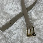 Liz Claiborne Vintage Taupe Tan Leather Belt Gold Buckle Sz 18-20 Photo 2