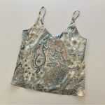 Bishop and Young  Cream Boho Paisley Print Silky V-Neck Tank Top Small Photo 5