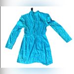 Nasty Gal NWT  Women's Wrap Teal Mini  Dress Size‎ 6  Jacquard Long Sleeves Photo 3