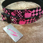 Torrid π Belt Plus 3X 22 24 Black Pink Roses Checkers Stars Tattoo Deadstock Photo 0