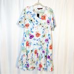 Tolani  X Anthropologie Iggy V Neck Floral Print Midi Dress Ruffle Flounce Hem Photo 3
