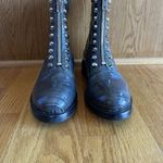 Jeffrey Campbell  Tonette‎ Combat Croc Embossed Boot Grey Women's Size 10 Photo 3