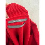 Anthropologie Elise Red Ribbed Tunic Sweater Size Small Off Shoulder Bell Sleeve Photo 5