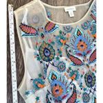 Sundance Catalog Top Women’s Sz XS Thermal BOHO Embroidered Shirt Blue Summer White Photo 7