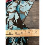 Apt. 9  Turquoise Brown Midi Dress PS Floral Print Flutter Sleeve Stretch Artsy Photo 4
