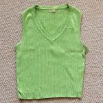 Brandy Melville  Knit V-Neck Tank Top Cropped Blouse Size Small Stretch Cotton Photo 1