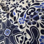 Lands' End  Floral Tunic Top Size XL Blue Soft Stretch Coastal Comfy Resort V-Neck Photo 3