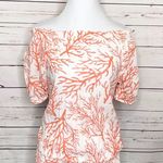 Michael Kors Beach Casual Coral Reef Off Shoulder Top Small White & Red Photo 3