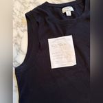 J.Crew EUC Jackie Shell Cotton Sweater Vest Black M holes in right arm seam Photo 4