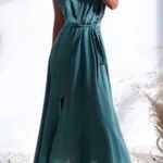 ZARA  Green Belted Wrap Casual Maxi Dress Photo 1