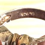 Unique Sterling Silver & 14K Gold Ring with Blue Faceted Stone Photo 6