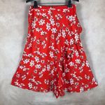 Calvin Klein Orange Floral Ruffle A-Line Skirt NEW Size 8 Photo 6