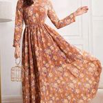 SheIn  Women Multicolor Mulvari Allover Floral Elastic Waist Maxi Dress  Photo 0