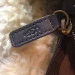 UGG Large Plum & Ivory Leather Shearling Sheepskin Tote Bag MINT CONDITION Photo 11