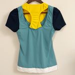 No Ka’oI Yoga Short Sleeve Stretch Colorblock Racerback Workout Top Size 1 (Small) Photo 4