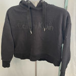 Calvin Klein  Black‎ cropped hoodie size large Photo 0