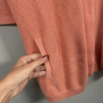 Lands' End Sweater Coral Open Front Casual Beach Cozy Cardigan Lagenlook Size L Photo 1