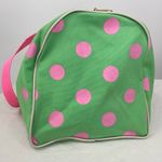 New Humor Canvas Duffle Bag Bright Green with Hot Pink Dots‎ Zipper Closure Photo 1