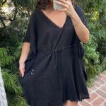 Old Navy Black beach cover up / one size/ has a small tear Photo 4