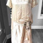Antique 20s 30s Ivory Silk Bugle Bead Pearl Beaded Flapper Drop Waist Dress XS S White Photo 0