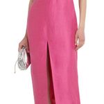 NEW Rasario Dress Pink Linen Crystal Buckle Midi Cocktail Shift Dress Size US 4 Photo 0