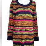 Derek Heart Crewneck Striped Long Sleeve Sweater Dress XL Blue Magenta Photo 3