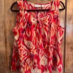Chico's  red yellow & orange abstract print sleeveless top Women Large Photo 0