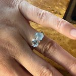 Natural Aquamarine Sterling Silver Heart Ring Size 7 Photo 3