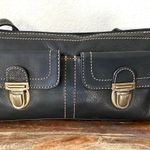 Fossil Like new black leather  crossbody bag with built in wallet. Sz 10.5” x 6.5” Photo 1