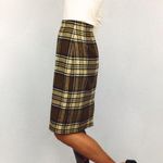 Vintage Plaid Pencil Skirt in Brown | Size 4 Photo 9