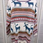 SHE INSIDE Vintage 90's Holiday Reindeer Crewneck Sweater Multi-L/XL Photo 0