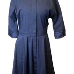 Antonelli Firenze Sheath navy blue 3/4 Sleeve Dress IT 48 US 12 Pockets Cotton Photo 0