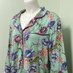 Soft Surroundings  Green Floral PJ Shirt Photo 1