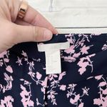 H&M [] Navy Blue Floral Print Side Stripe Wide Leg High Rise Trouser Pants Sz 16 Photo 9
